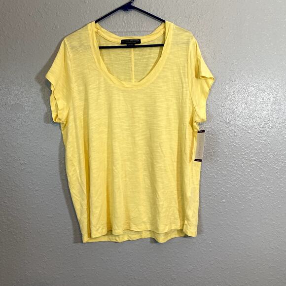 Social Standard Sanctuary XXL Tee Shirt Top Short Sleeve Yellow Scoop Neck - Picture 1 of 9